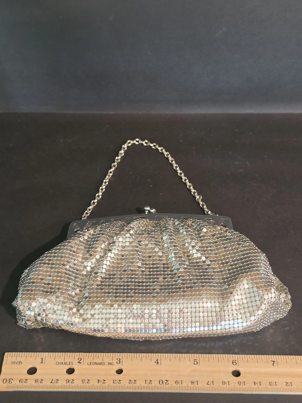 Vintage Whiting & Davis Gold Mesh Evening Clutch with Chain Handle